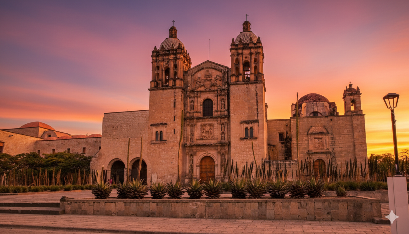 Aerial view of Hierve el Agua, the petrified waterfalls in Oaxaca, Mexico.